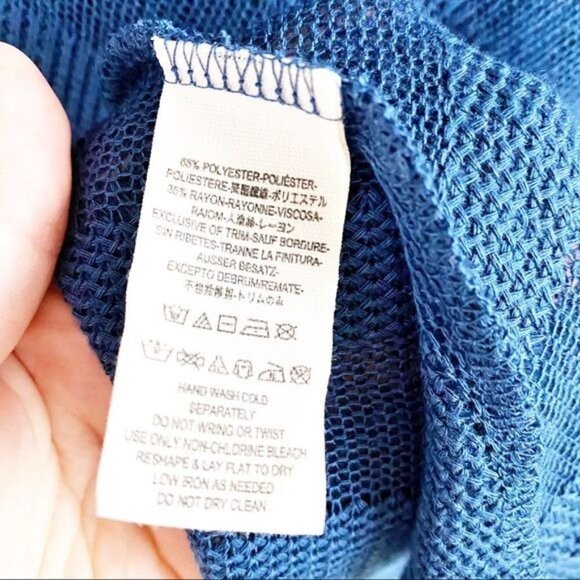 Free People We The Free Faux Wrap Striped Knit Blue Tunic Top - Picture 6 of 7